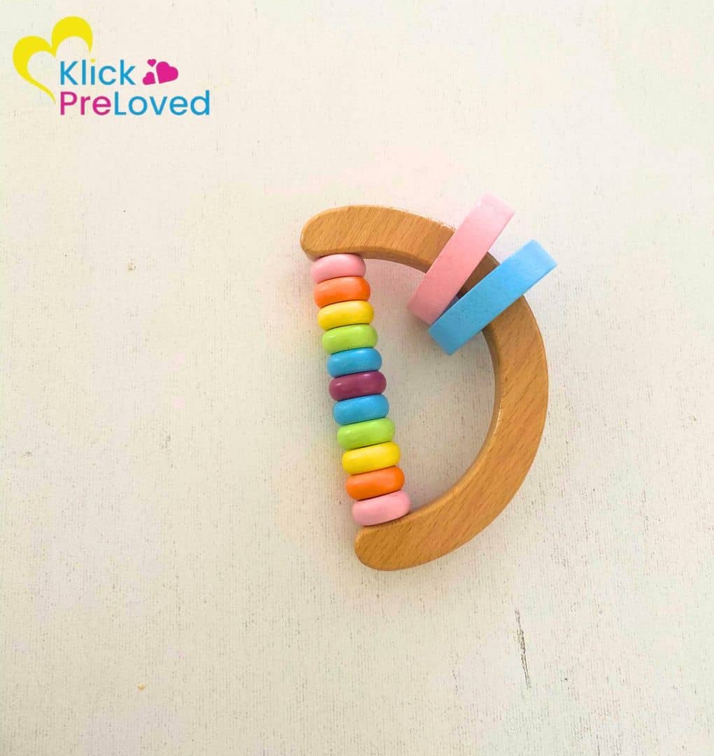 PreLoved Multicolored 3pcs Wooden Rattle Toys for Babies (Gently Used) - Image 3